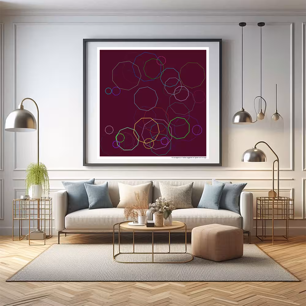 41 nonagons on hollow eggshell of gleam and mirage in room setting