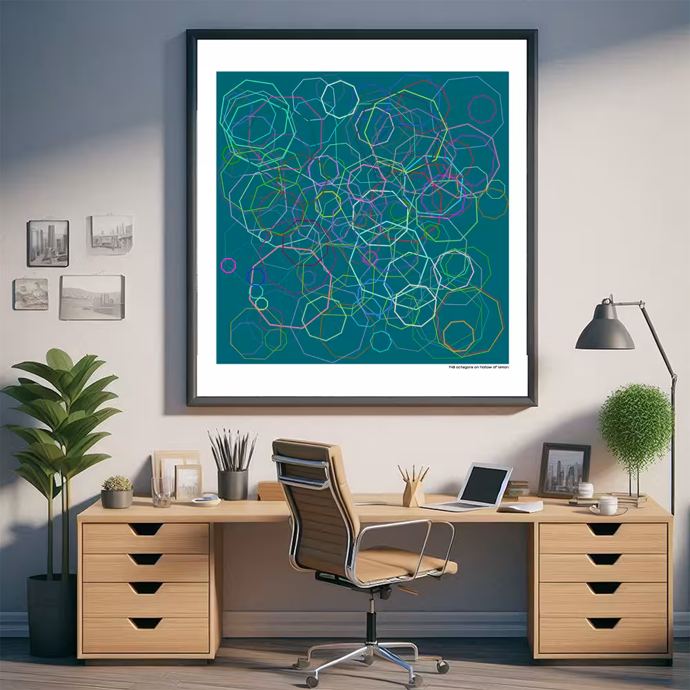 148 octagons on hollow of lemon in room setting