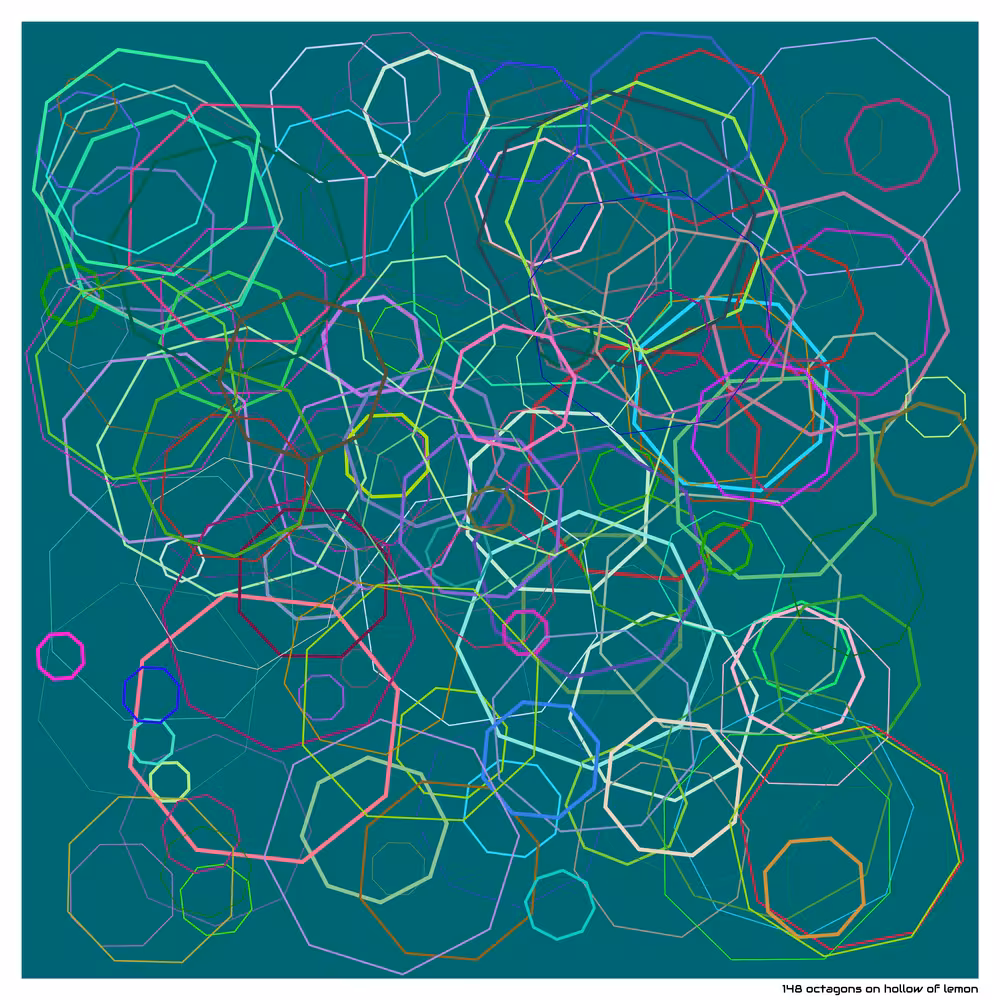 148 octagons on hollow of lemon