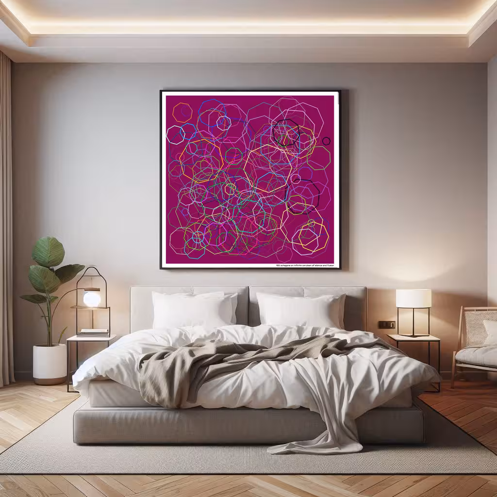 155 octagons on infinite cerulean of silence and fusion in room setting