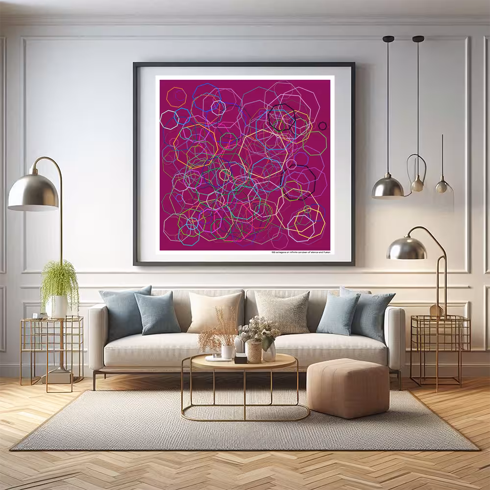 155 octagons on infinite cerulean of silence and fusion in room setting