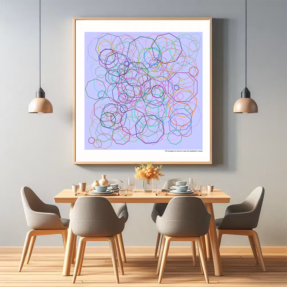 173 octagons on serene rose and opalescent cocoa in room setting