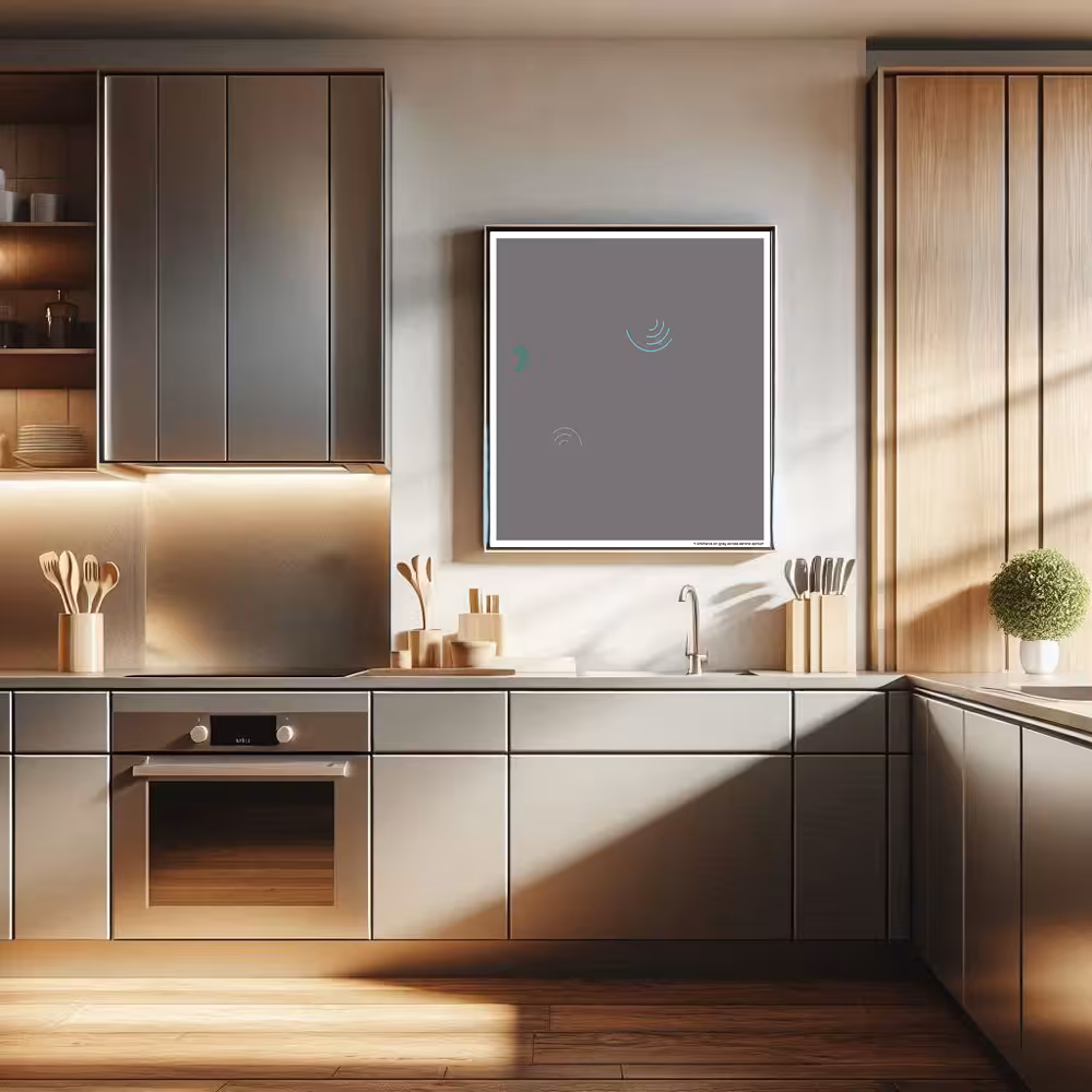 4 orbitarcs on gray across serene apricot in room setting