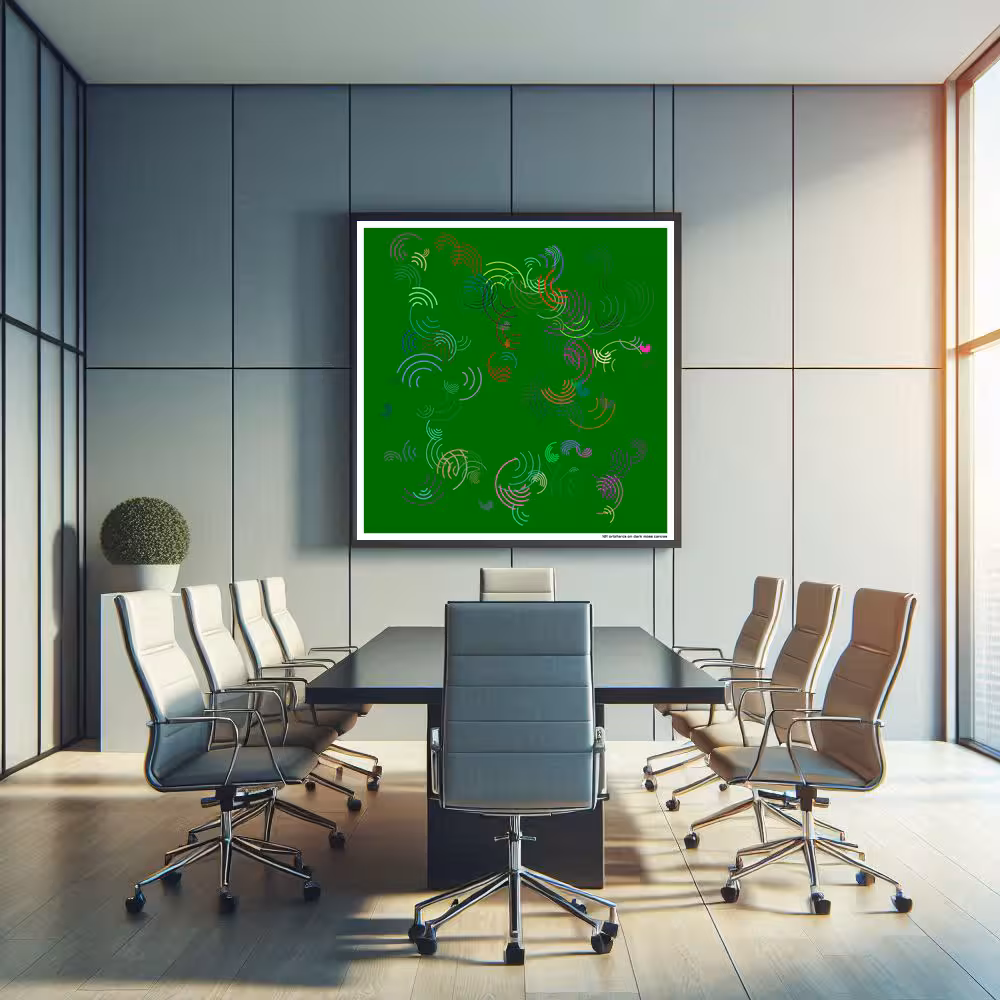 101 orbitarcs on dark moss canvas in room setting