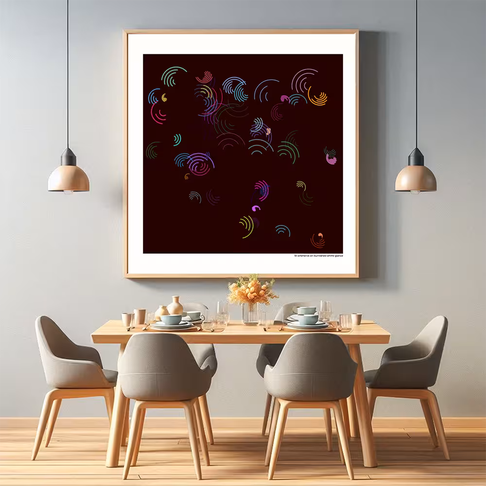 51 orbitarcs on burnished white glance in room setting