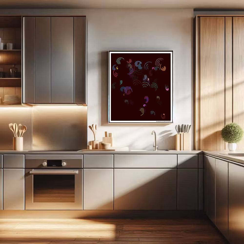 51 orbitarcs on burnished white glance in room setting