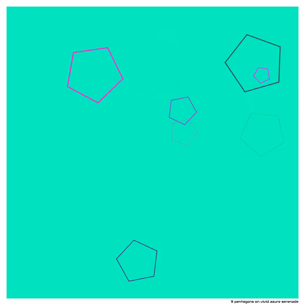 9 pentagons on vivid azure serenade