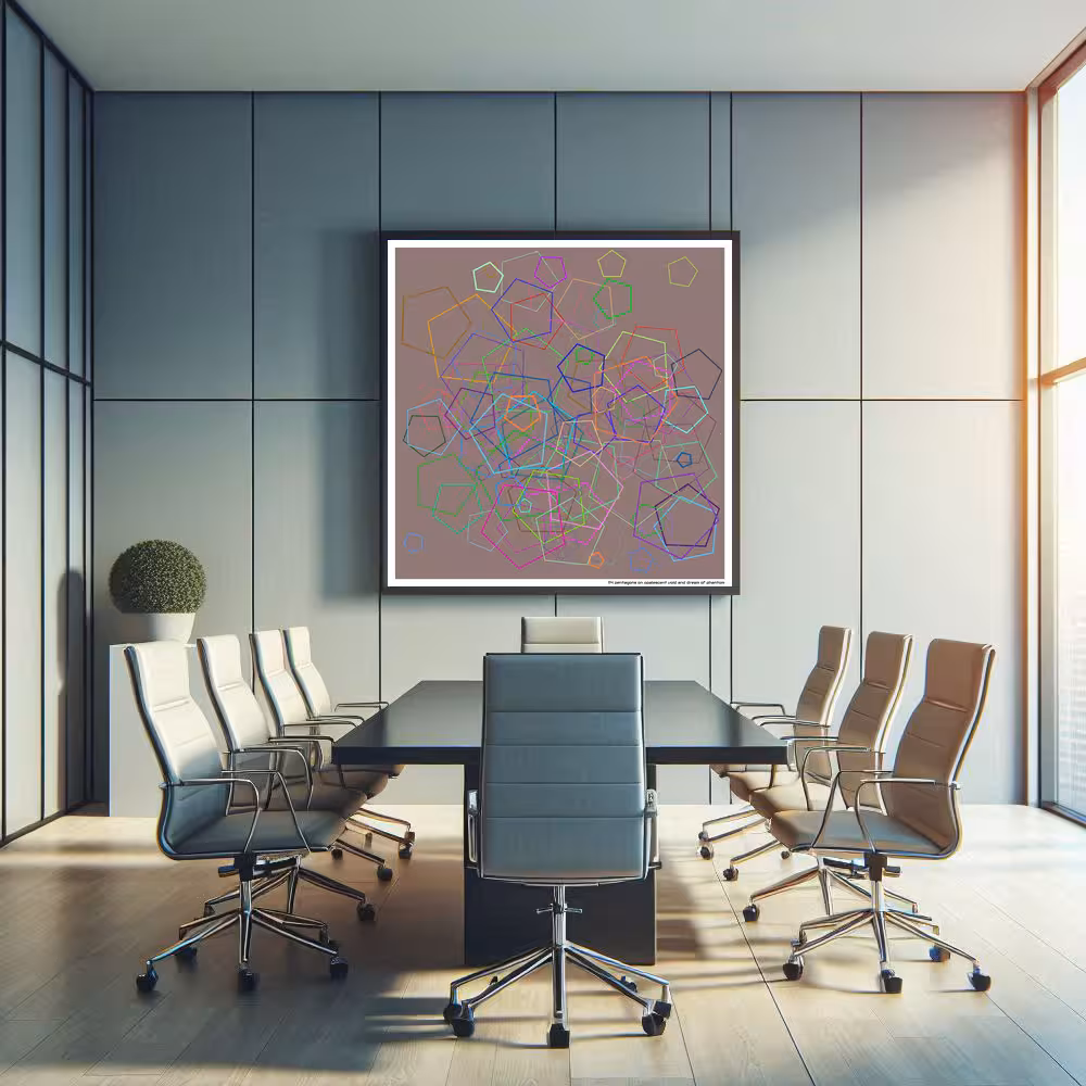 114 pentagons on opalescent void and dream of phantom in room setting