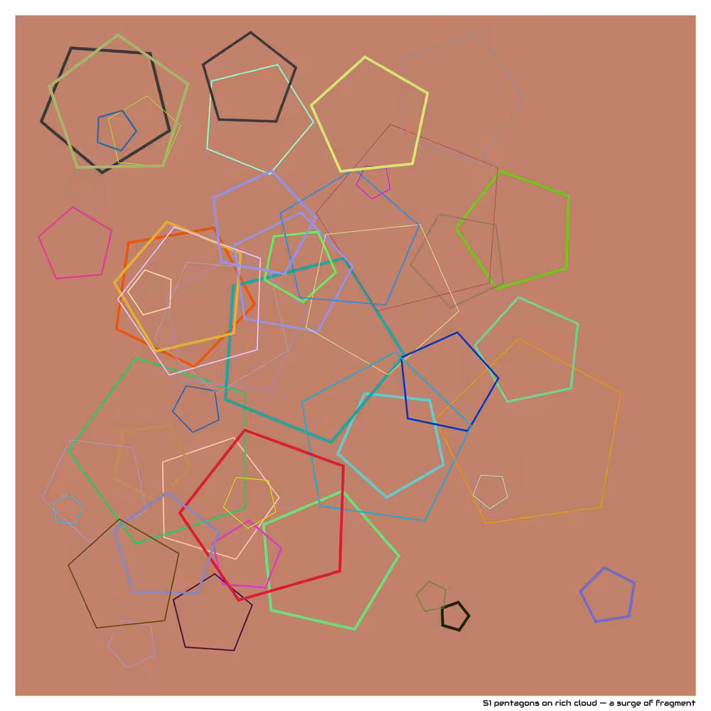 51 pentagons on rich cloud — a surge of fragment