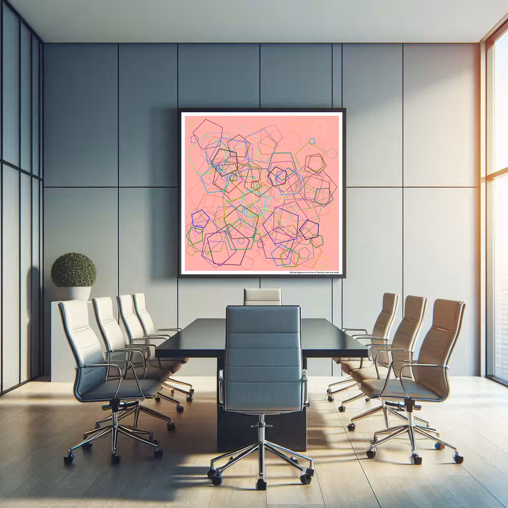 159 pentagons on shrine of fleeting rose and hazel in room setting