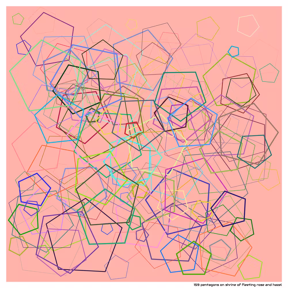 159 pentagons on shrine of fleeting rose and hazel
