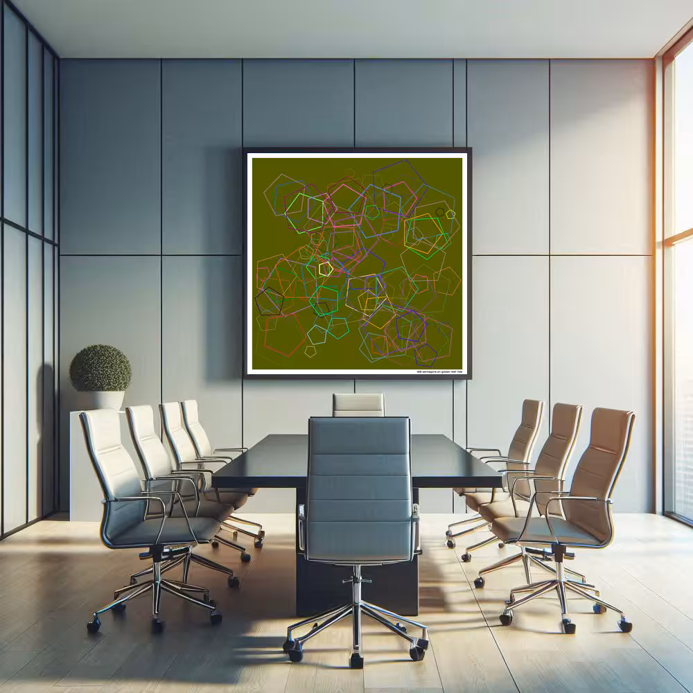 120 pentagons on golden mist tide in room setting