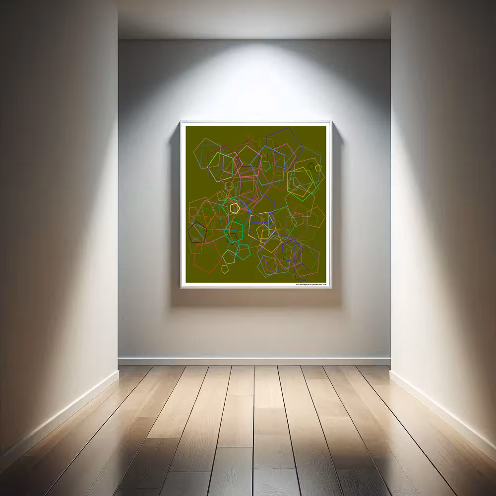 120 pentagons on golden mist tide in room setting