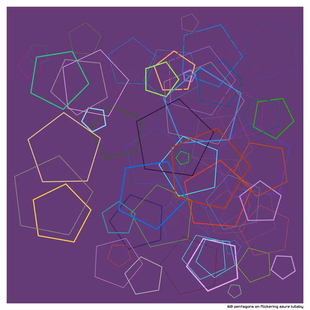 60 pentagons on flickering azure lullaby