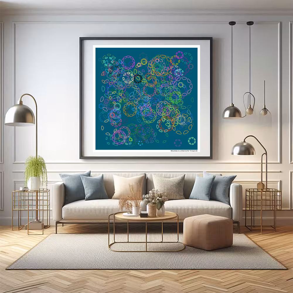 196 petals on a chilled butter through silk in room setting