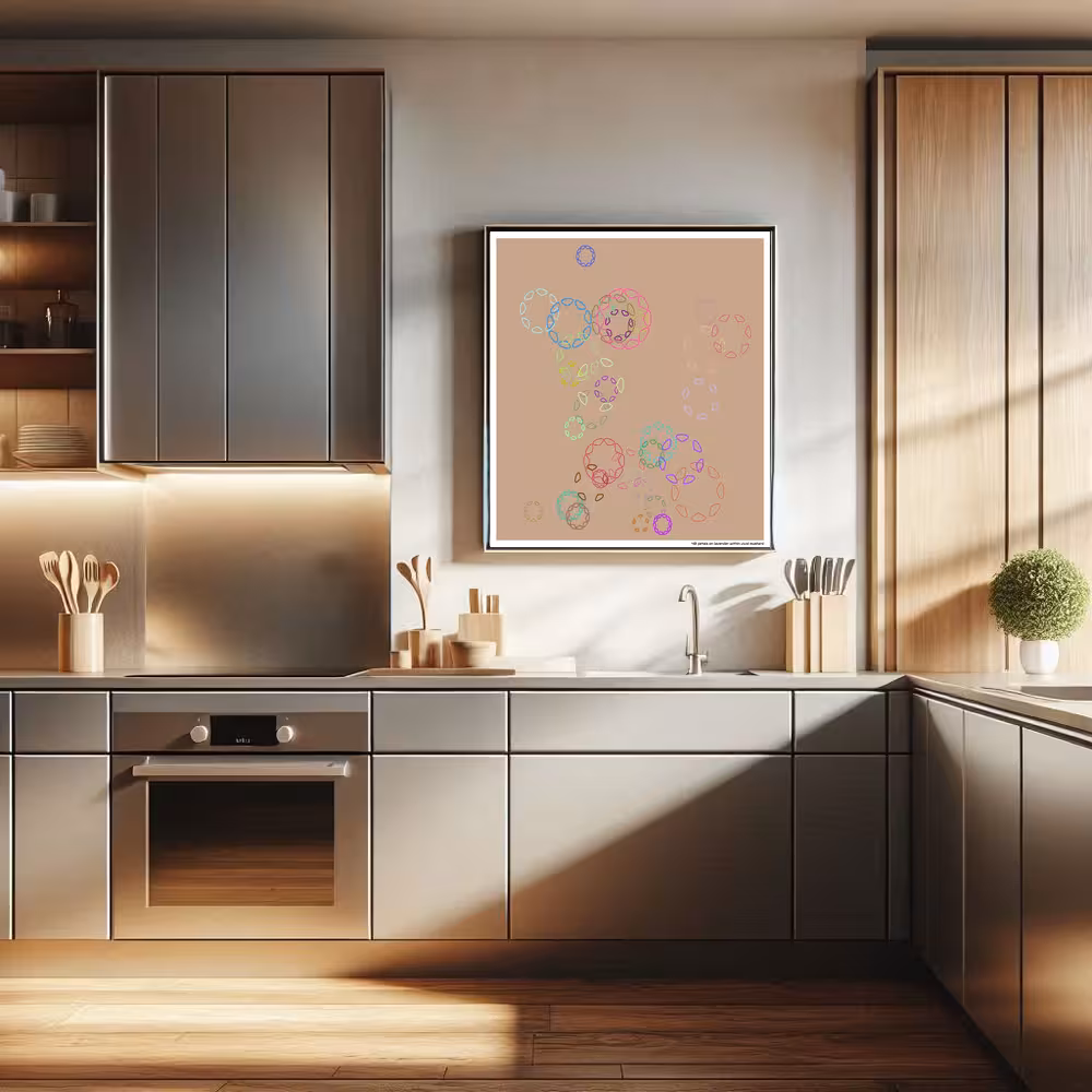 40 petals on lavender within vivid mustard in room setting