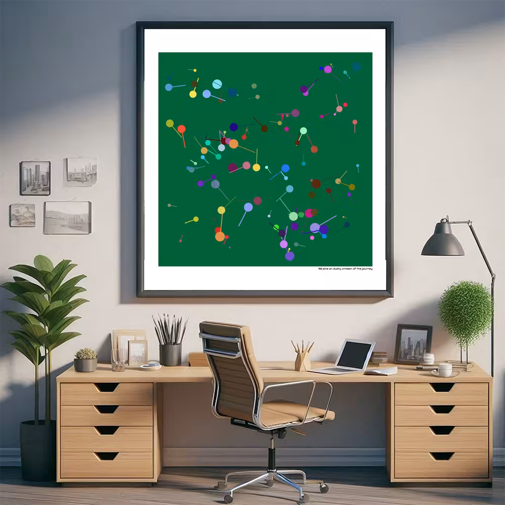 98 pins on dusty crimson of the journey in room setting