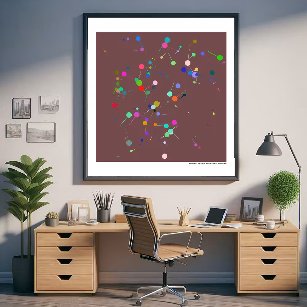 99 pins on glance of soothing plum and brown in room setting