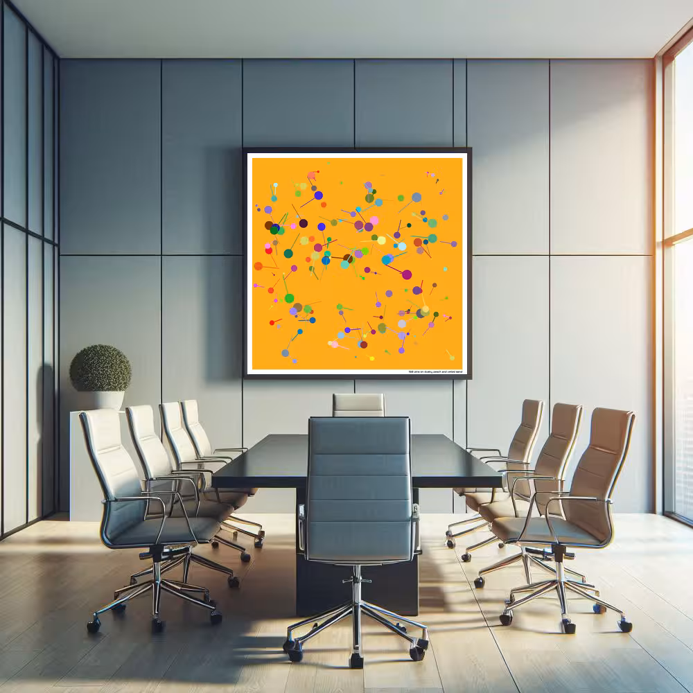 150 pins on dusky peach and veiled sand in room setting