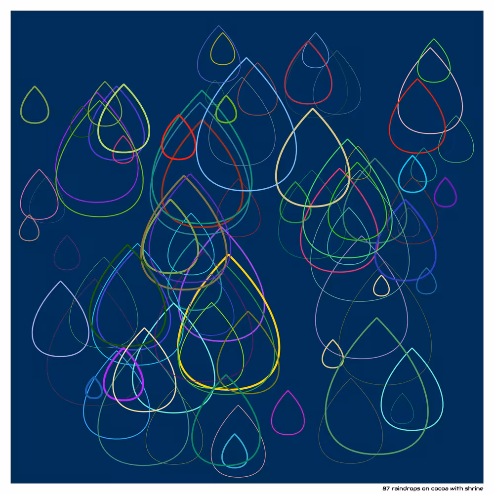 87 raindrops on cocoa with shrine