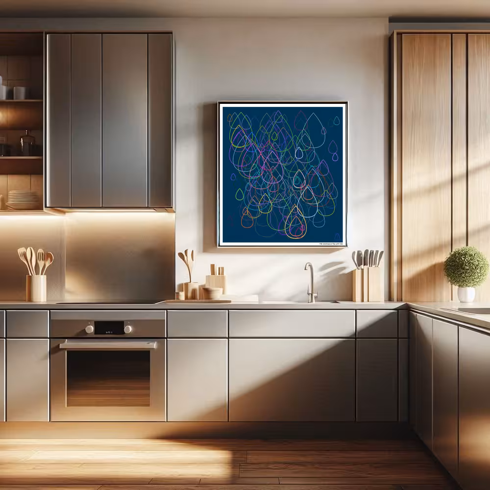 148 raindrops on flax with tale in room setting