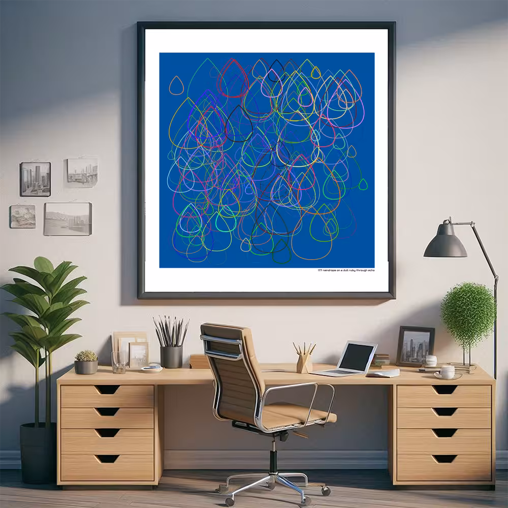 177 raindrops on a dull ruby through echo in room setting