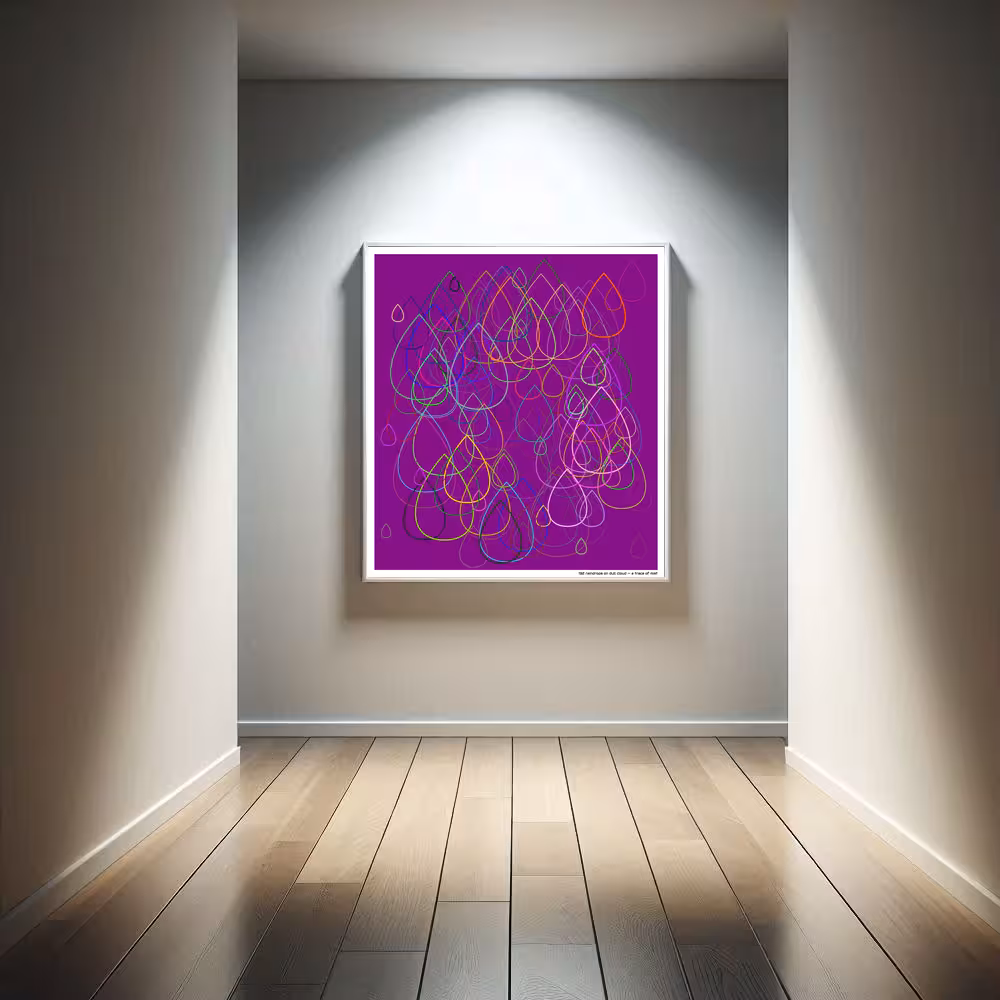 132 raindrops on dull cloud — a trace of mist in room setting