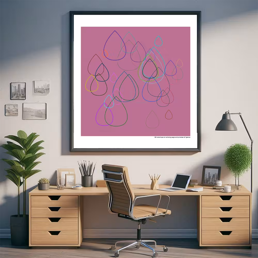 39 raindrops on echoing sage and promise of glance in room setting