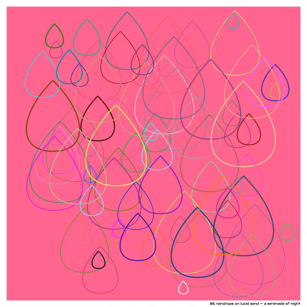 86 raindrops on lucid sand — a serenade of night