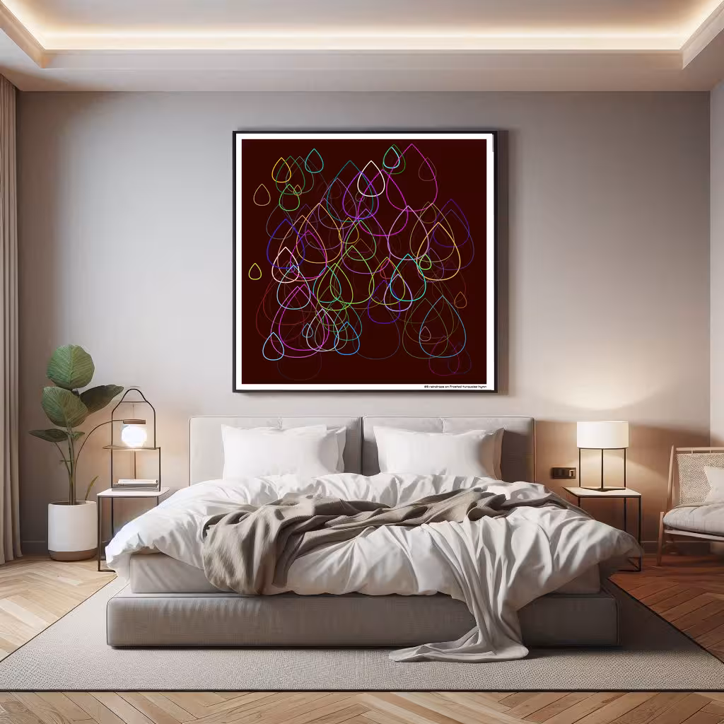 89 raindrops on frosted turquoise hymn in room setting