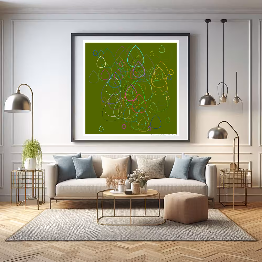 97 raindrops on chilled cloud with a whirlpool in room setting