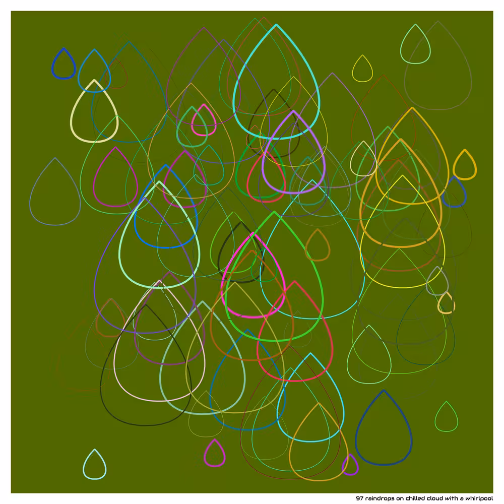97 raindrops on chilled cloud with a whirlpool