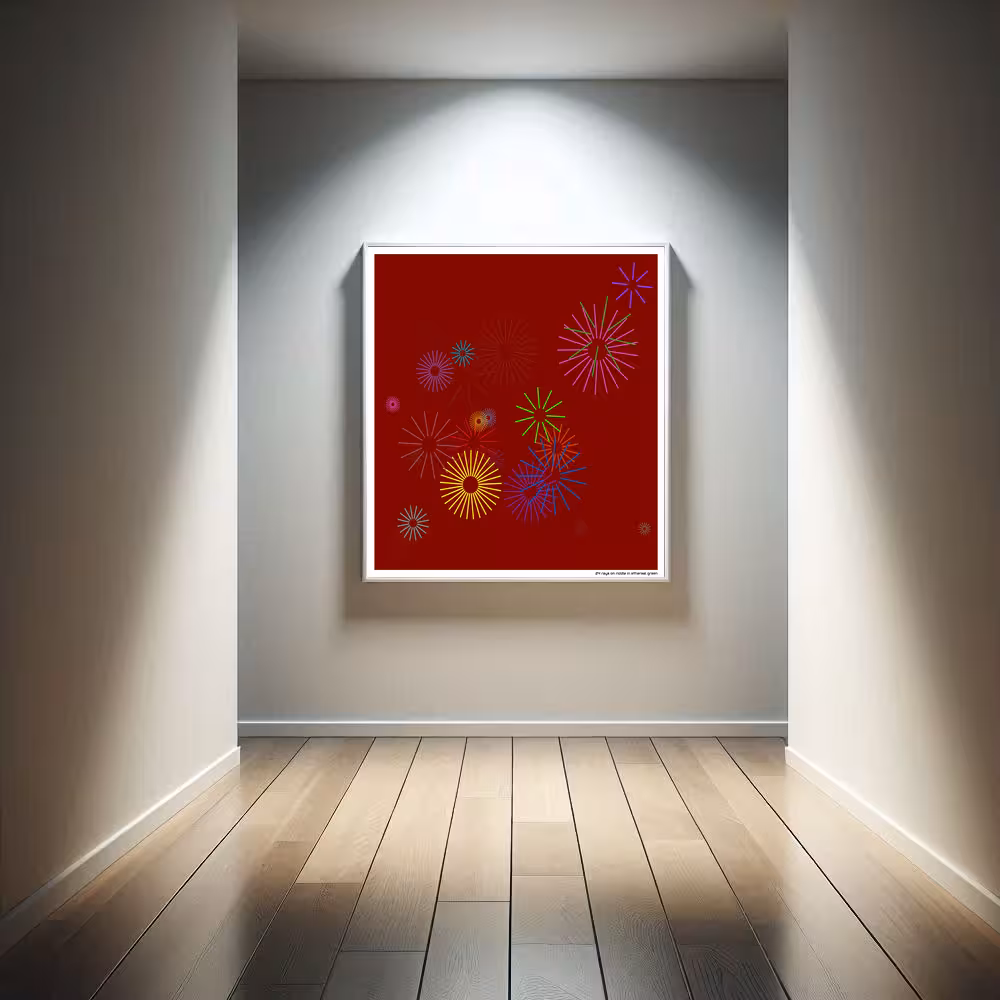 24 rays on riddle in ethereal green in room setting