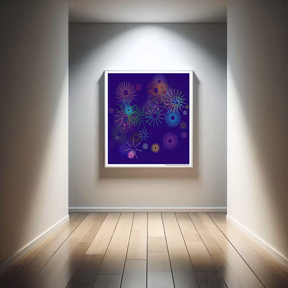 63 rays on chartreuse and the stillness's waltz in room setting