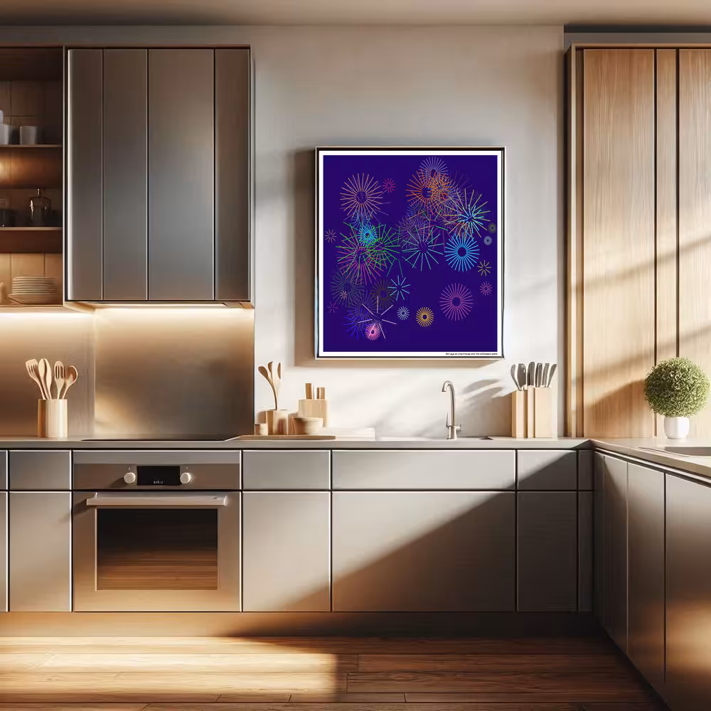 63 rays on chartreuse and the stillness's waltz in room setting