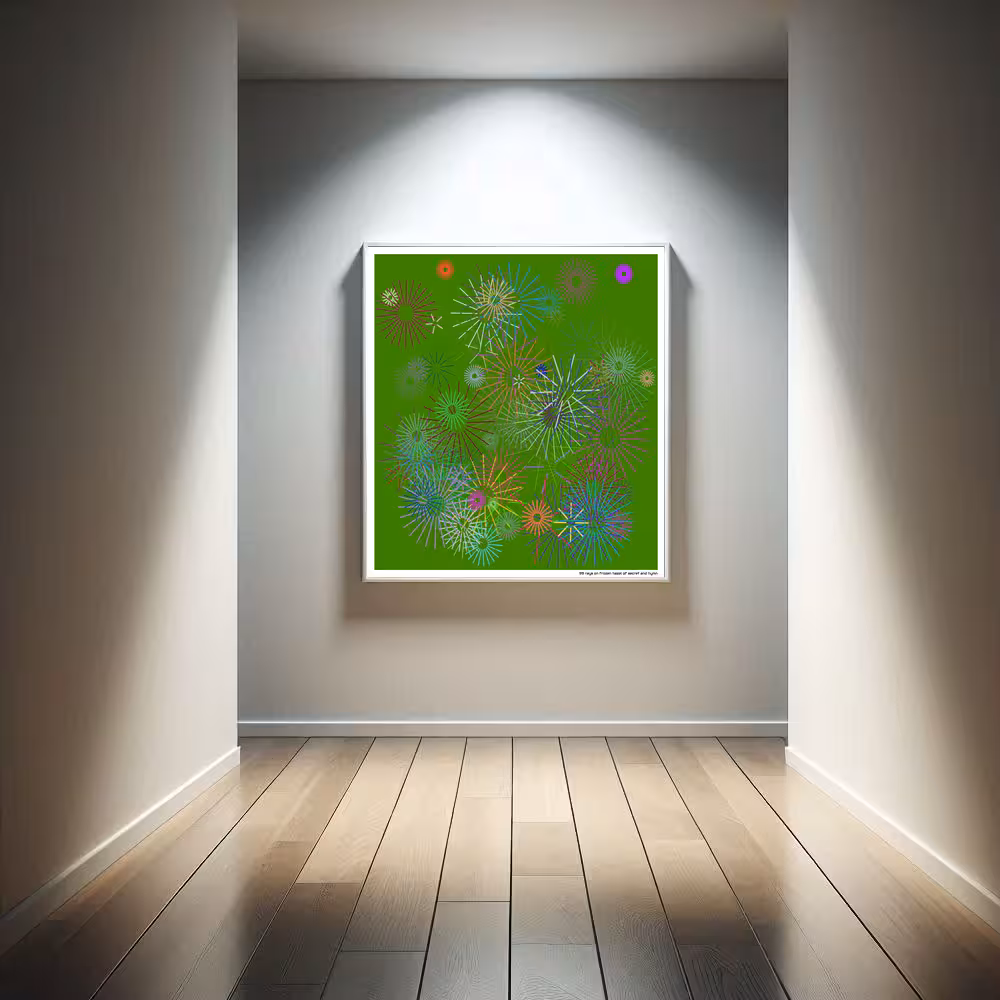 99 rays on frozen hazel of secret and hymn in room setting