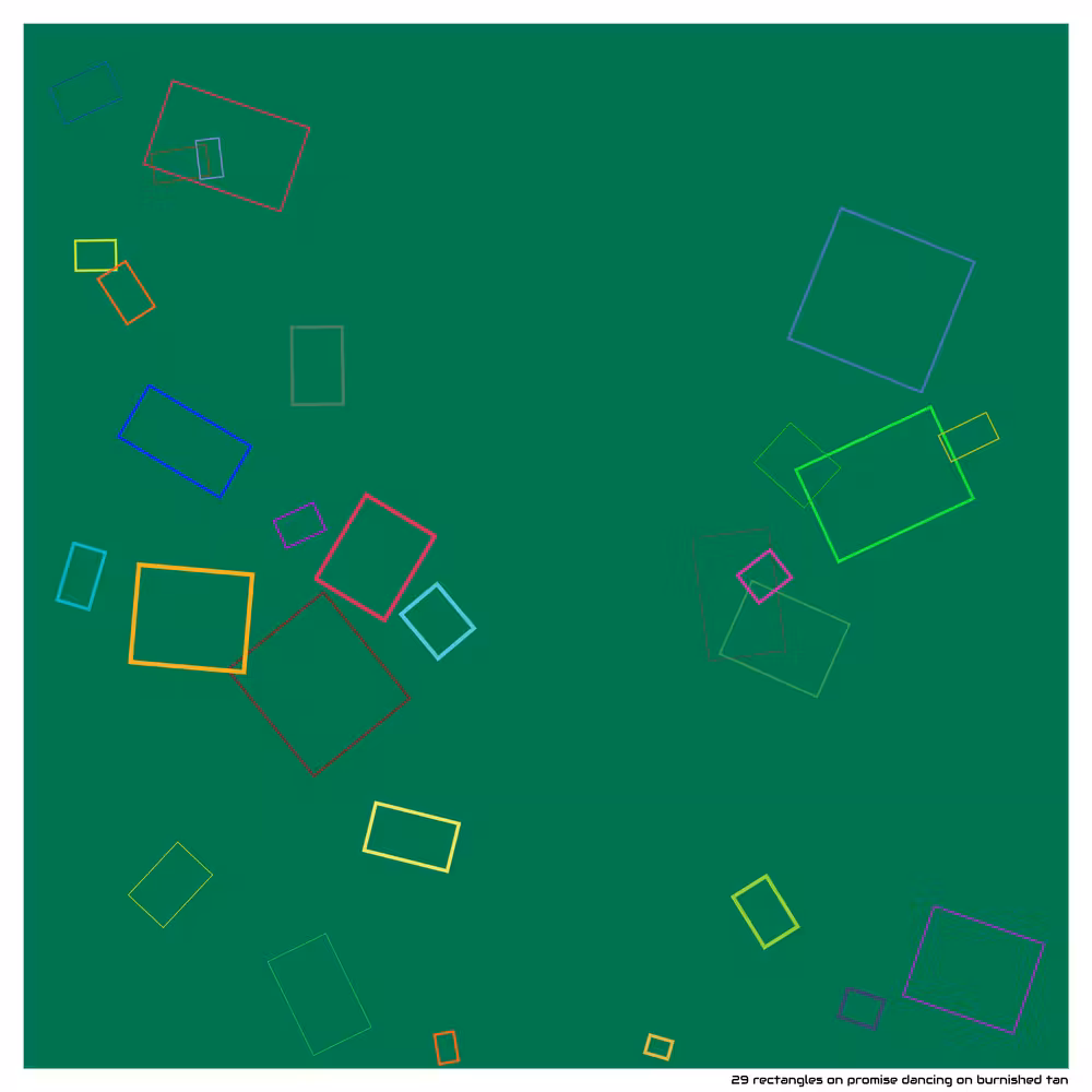 29 rectangles on promise dancing on burnished tan
