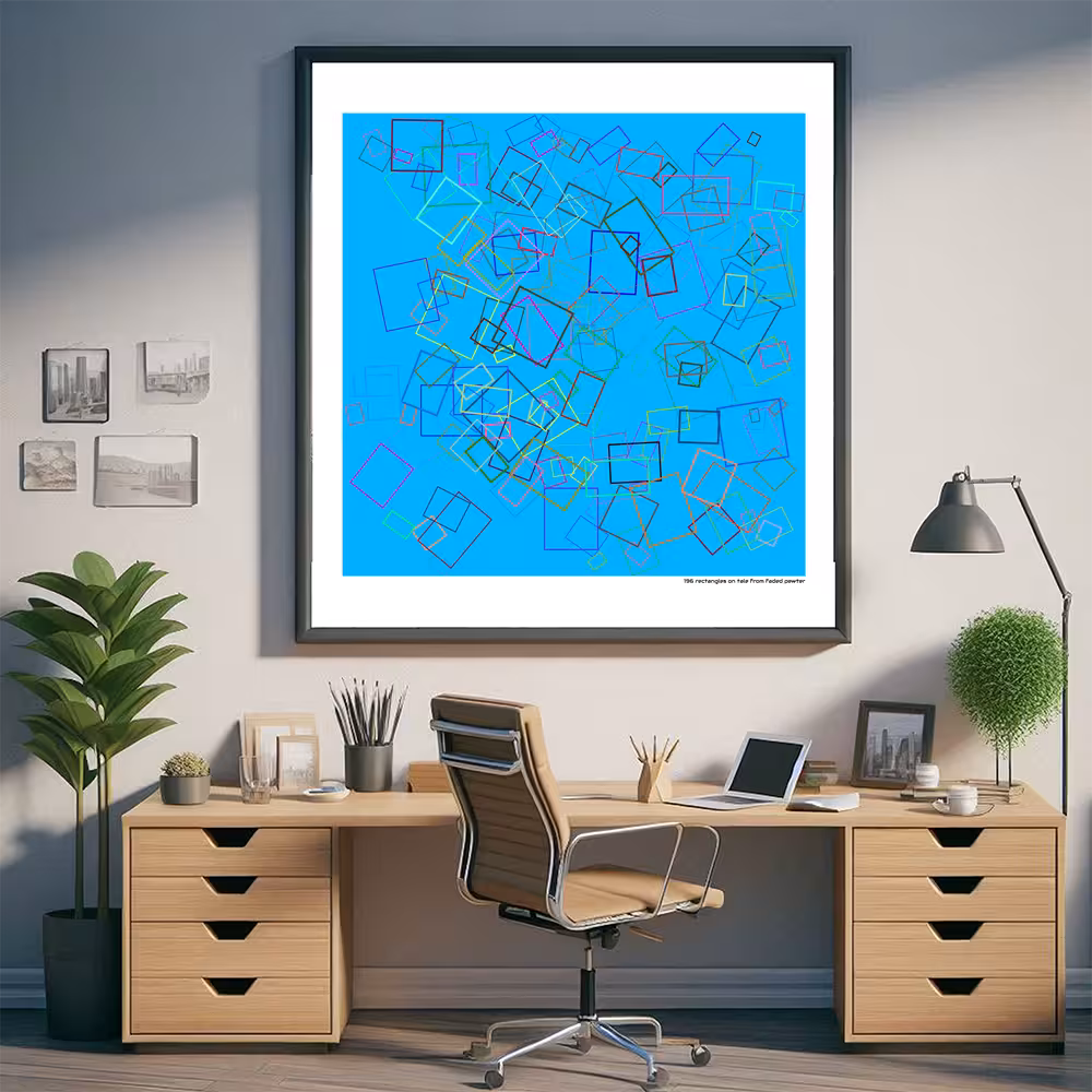 196 rectangles on tale from faded pewter in room setting