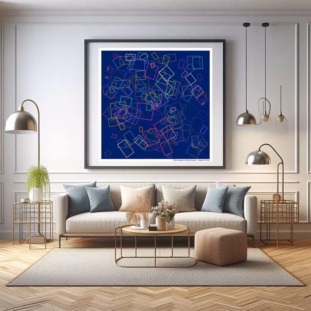 199 rectangles on faded charcoal — a signal of shrine in room setting