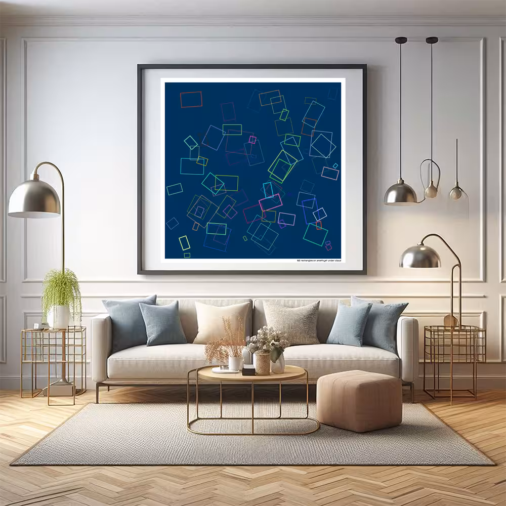 82 rectangles on amethyst under cloud in room setting