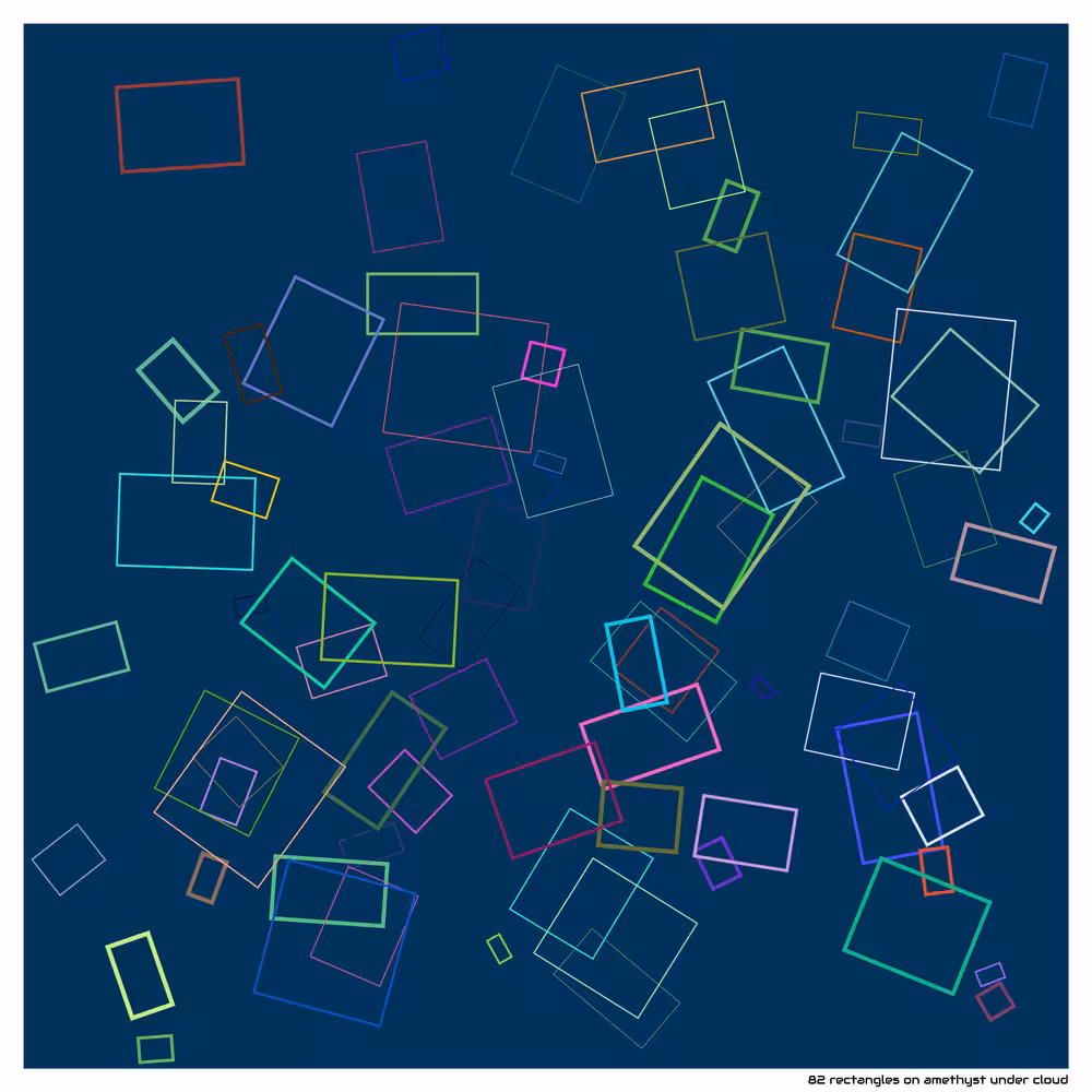 82 rectangles on amethyst under cloud