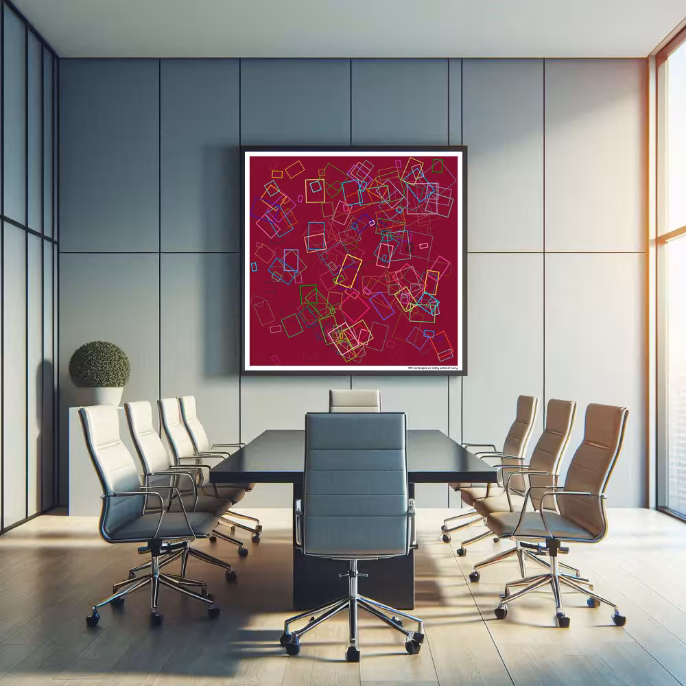 199 rectangles on misty petal of ivory in room setting