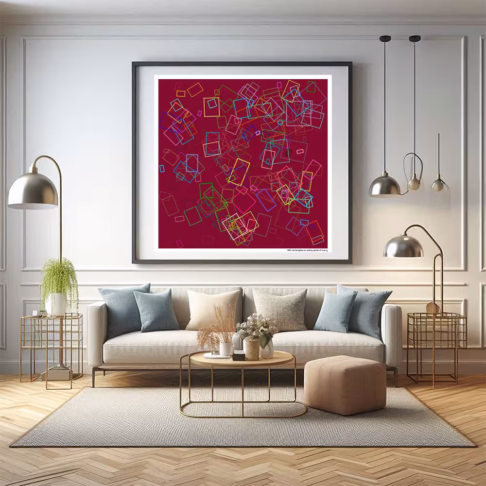 199 rectangles on misty petal of ivory in room setting