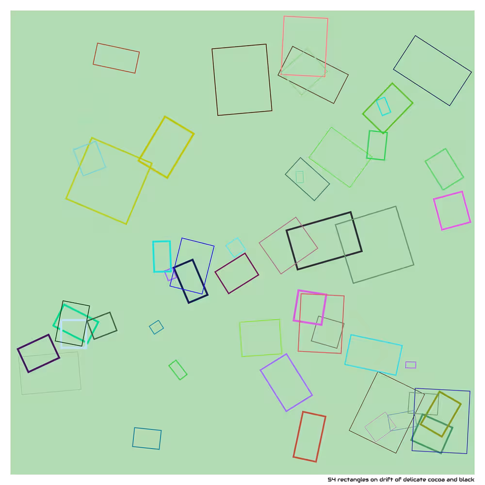 54 rectangles on drift of delicate cocoa and black