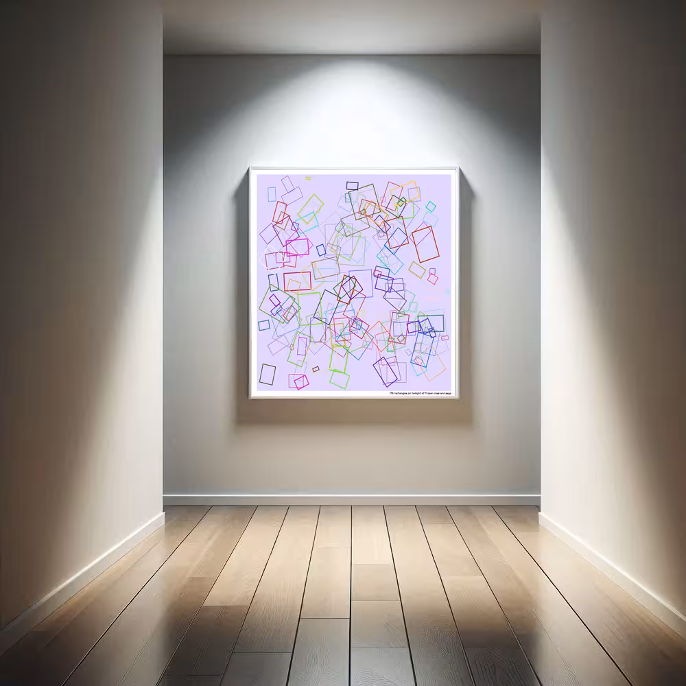 179 rectangles on twilight of frozen rose and sage in room setting