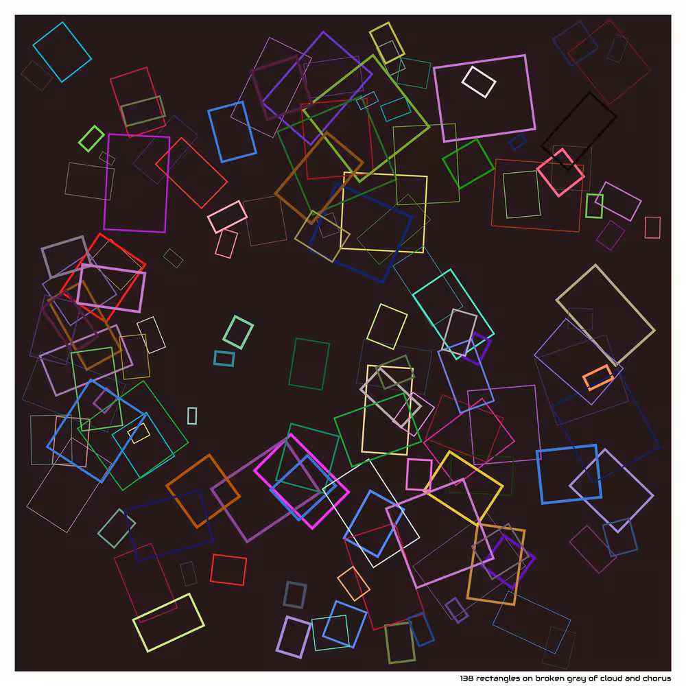 138 rectangles on broken gray of cloud and chorus