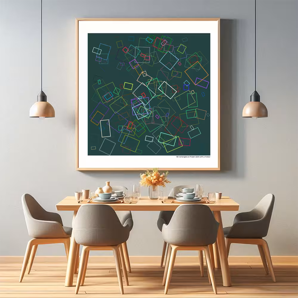 161 rectangles on frozen slate with a tremor in room setting