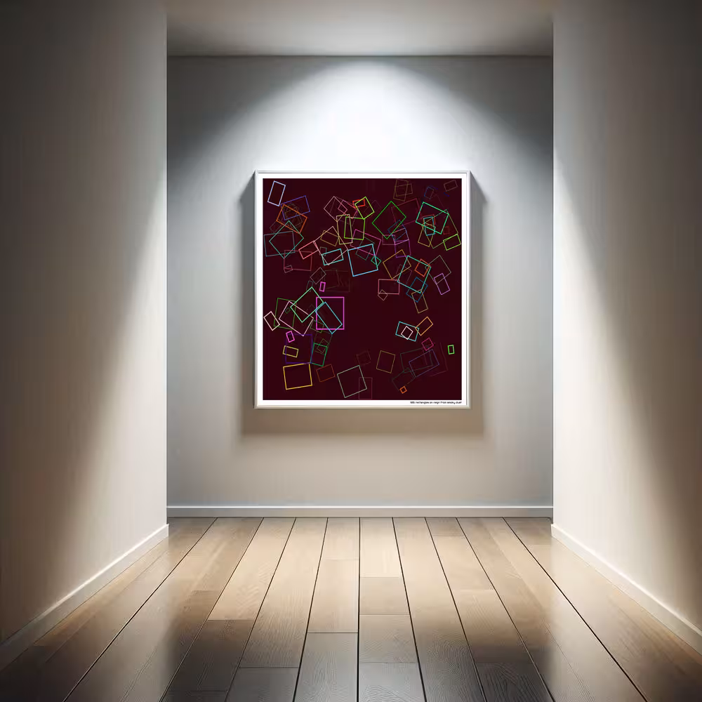 105 rectangles on reign from smoky dust in room setting