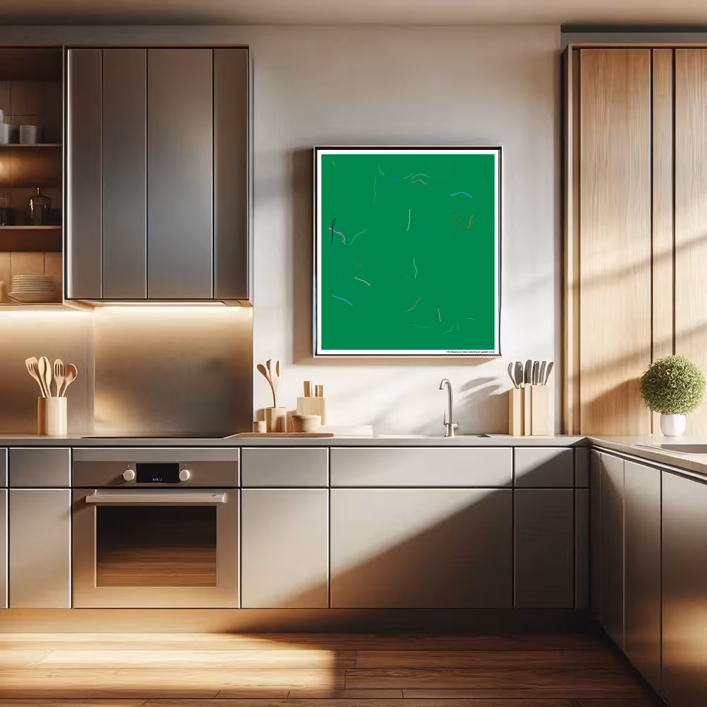 43 ribbons on moon dancing on golden coral in room setting