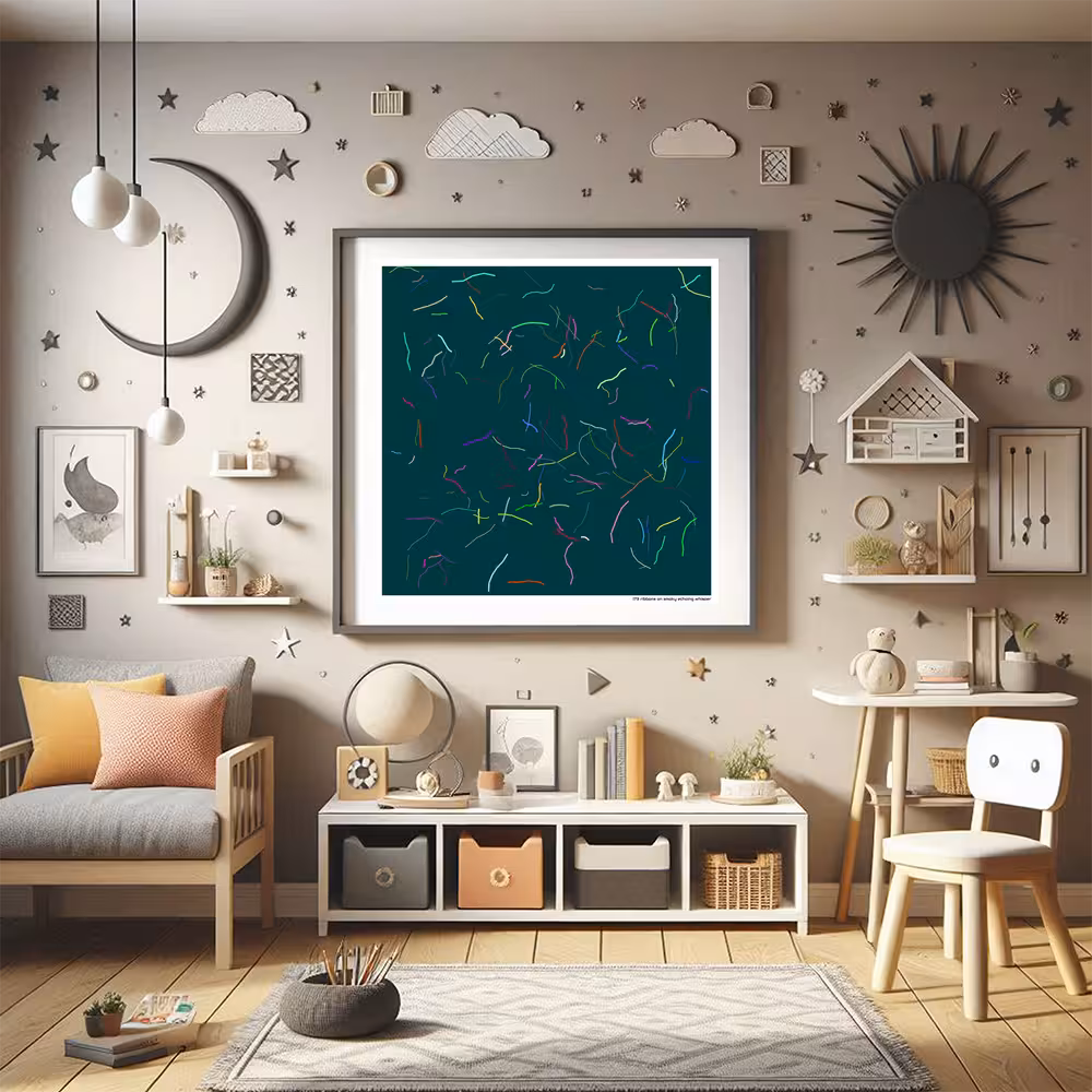 173 ribbons on smoky echoing whisper in room setting